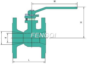 Dimensions of One-Piece (1PC) Cast Steel Floating Ball Valves