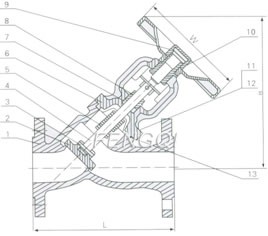 Materials of DIN Y-pattern Bellow Seal globe Valves