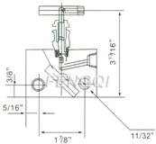 Structure of SS-M2F8 Female Thread Two Series Valve pic 2 