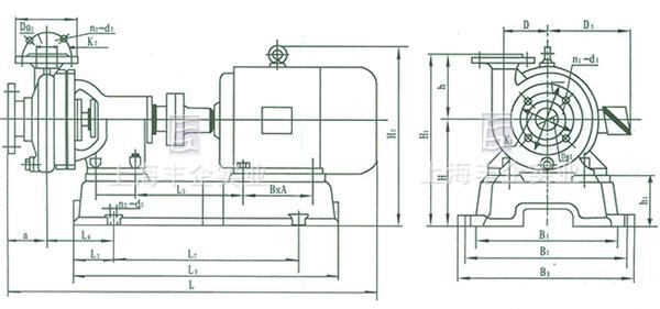 AFB、FB耐腐蚀泵 结构和外形安装尺寸表图
