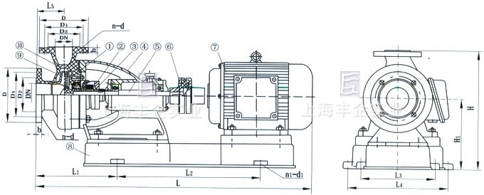 FS型玻璃钢离心泵 结构图