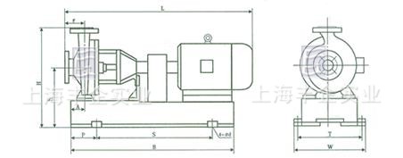 IHF氟塑料化工泵 外形及安装尺寸表