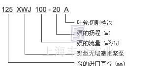 无堵塞纸浆泵 型号意义