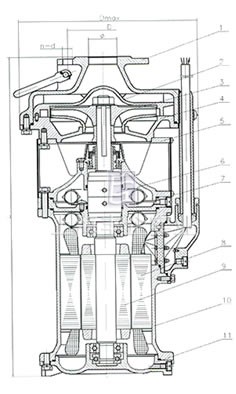QYF潜水电泵 结构简图