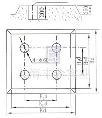  硬性联接基础预留螺栓孔