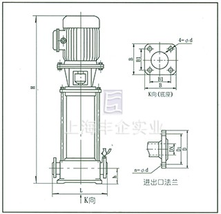 XBD(I)型消防泵 基础及其尺寸