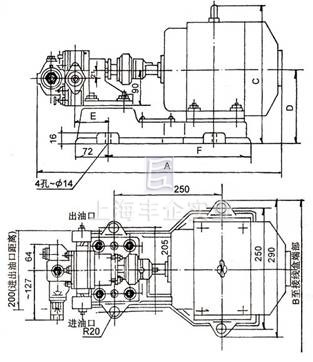 KCB、2CY齿轮油泵 安装尺寸图1