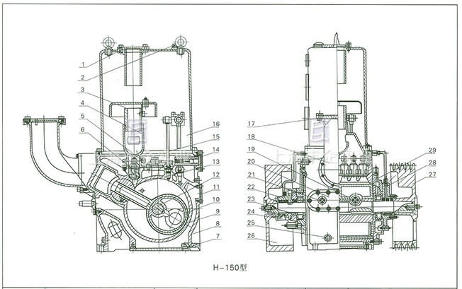 H-150真空泵总装图