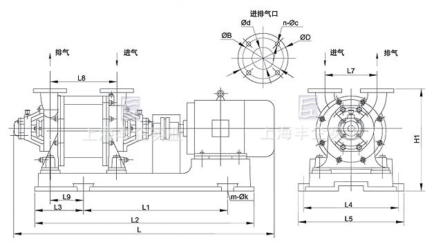 SZ系列水环式真空泵 外形尺寸图