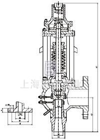 A62Y-P54100V蝶形弹簧式安全阀
结构图