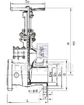 Z41F46衬里楔式闸阀 外形尺寸图