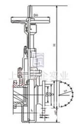 Z43/643 H/X铸钢平板闸阀 外形尺寸图