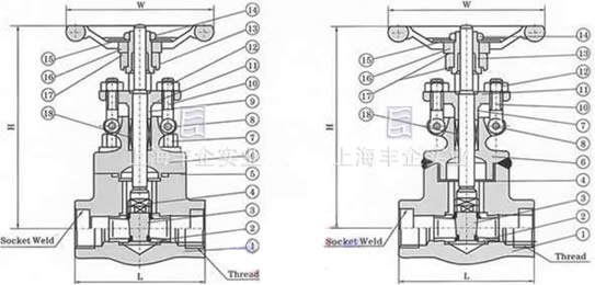 Z61/41H/X锻钢闸阀 结构图