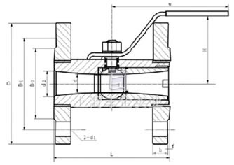 Q41F广式法兰球阀结构图