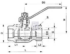 Q11S/Q41S丝口高温球阀结构图