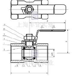 Q11F一片式球阀 结构图