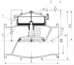 300X活塞式缓闭止回阀 结构图