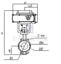 电动衬氟调节蝶阀 结构1