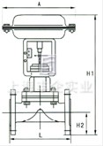 气动薄膜隔膜调节阀 外形尺寸图