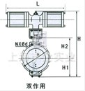 气动薄膜、活塞调节蝶阀外形尺寸图1