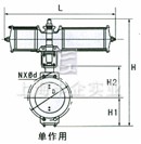 气动活塞调节蝶阀 结构图1