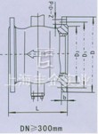 气动V型调节球阀外形尺寸图1