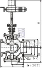 Y945H/Y型电动双阀座蒸汽减压阀 外形尺寸图