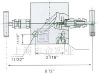 EN5-4 SS-M2F8内螺纹三阀组 外形尺寸图