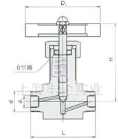 QJ-5内外双螺纹气动管路截止阀 外形尺寸图