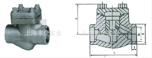 H61H/Y承插焊锻钢止回阀外形尺寸图
