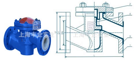 衬胶、衬氟升降式止回阀外形尺寸图