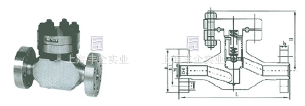 H43Y/W-220/320高压直通止回阀外形尺寸图