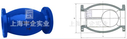 HQ44X单球微阻球形止回阀外形尺寸图